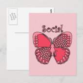 Sozialer Schmetterling Postkarte (Vorne/Hinten)