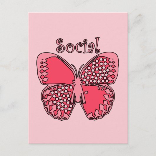 Sozialer Schmetterling Postkarte (Vorderseite)