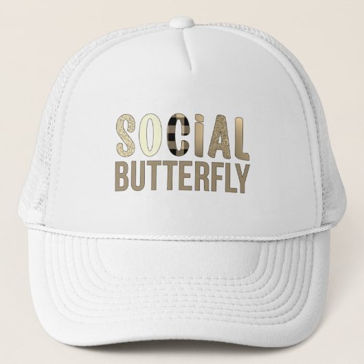 Sozialer Schmetterling Truckerkappe (Vorderseite)