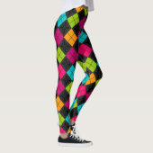 Soziales farbiges Raute-Muster Leggings (Rechts)
