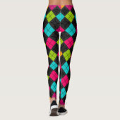 Soziales farbiges Raute-Muster Leggings (Rückseite)