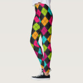 Soziales farbiges Raute-Muster Leggings (Links)