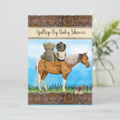 Soziales Fernfahrwerk mit oder per Post in Babydus Einladung (Stehend Vorderseite)