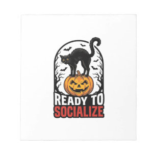 Soziales Halloween-Katz-gruselig-Party-Humor-Desig Notizblock
