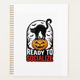 Soziales Halloween-Katz-gruselig-Party-Humor-Desig Planer
