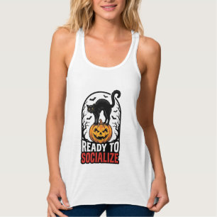 Soziales Halloween-Katz-gruselig-Party-Humor-Desig Tank Top