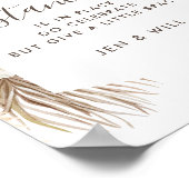 Soziales Hochzeitszeichen Pampas Grass Poster (Ecke)