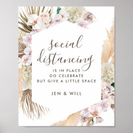 Soziales Hochzeitszeichen Pampas Grass Poster