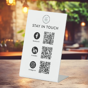 Soziales-Medien-Geschäftsschild mit QR-Codes Sockelschild