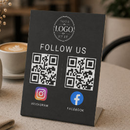 Soziales-Medien-QR-Code-Tischdisplay Sockelschild