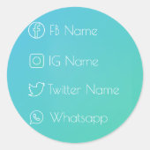 Soziales Netzwerk Cool! Runder Aufkleber (Vorderseite)