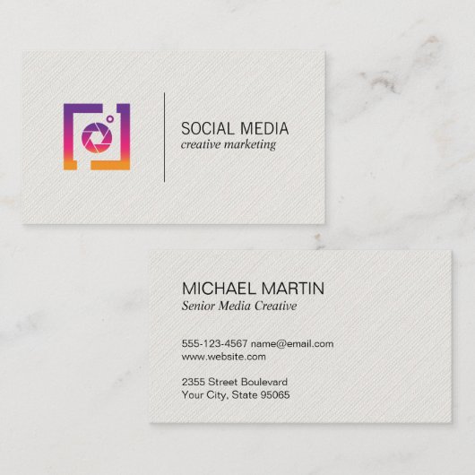 Soziales Symbol | Business Card für Social Media M Visitenkarte (Vorne/Hinten)