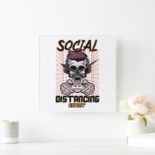 Soziales und professionelles Spieldesign Quadratische Wanduhr (Zuhause)