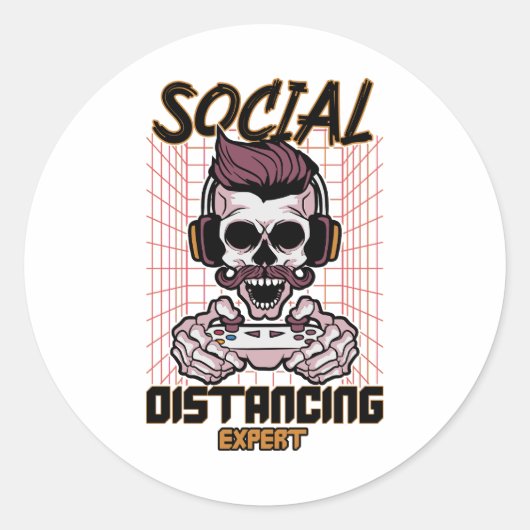 Soziales und professionelles Spieldesign Runder Aufkleber (Vorderseite)