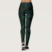 Soziales Wildes tropisches Leaf-Muster Leggings (Rückseite)