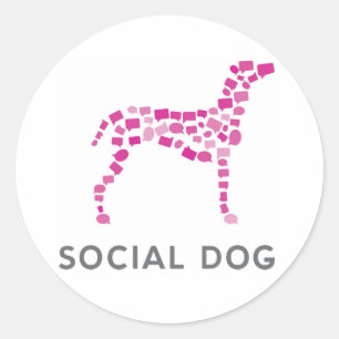 Sozialhundemedium-Aufkleber 1,5" Runder Aufkleber