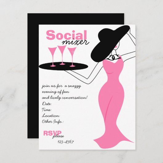 Sozialischer Mixer Einladung (Vorne/Hinten)