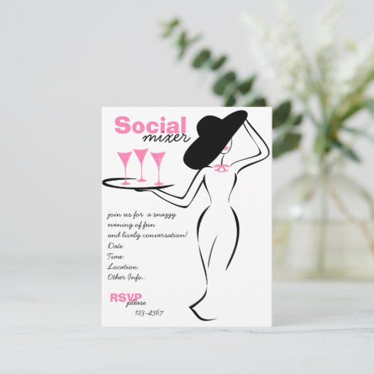 Sozialischer Mixer Einladung (Stehend Vorderseite)
