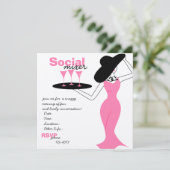Sozialischer Mixer Einladung (Stehend Vorderseite)