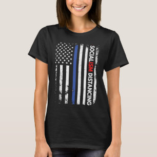 Sozialismus Distanziert Anti-Sozialismus Blue Line T-Shirt