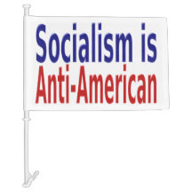 Sozialismus ist antiamerikanisch mit rotem blauen 