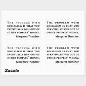 Sozialismus Margaret Thatcher Zitat Rechteckiger Aufkleber (Blatt)