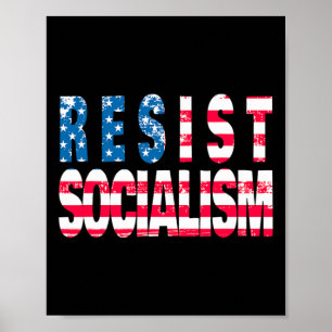 Sozialismus - Patriotische Flagge der USA - Antiso Poster