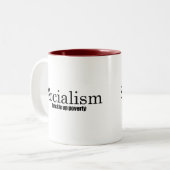 Sozialismus - Rieseln herauf Armut Zweifarbige Tasse (Vorderseite Links)