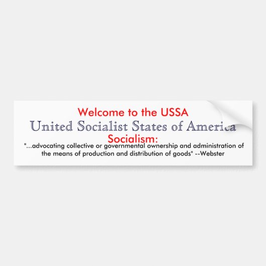 Sozialismusdefinition Autoaufkleber (Vorne)