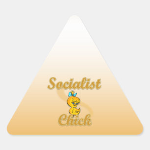 Sozialist Chick Dreieckiger Aufkleber
