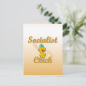 Sozialist Chick Postkarte (Stehend Vorderseite)