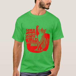 Sozialistische Weltkatze transparenter Hintergrund T-Shirt
