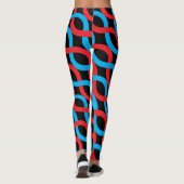 Sozialit Entwine Waves Red Blue Pattern Leggings (Rückseite)