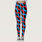 Sozialit Entwine Waves Red Blue Pattern Leggings (Vorderseite)