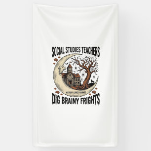 Sozialkunde-Lehrer-Shirt Spooky Brainy Frights Banner