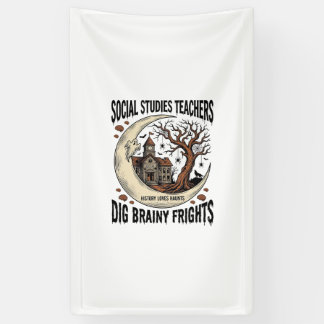 Sozialkunde-Lehrer-Shirt Spooky Brainy Frights Banner