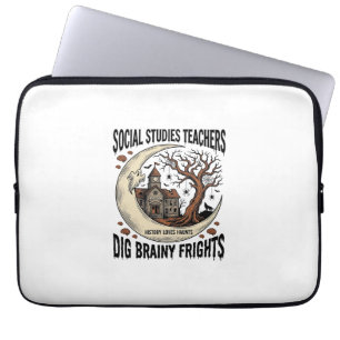 Sozialkunde-Lehrer-Shirt Spooky Brainy Frights Laptopschutzhülle