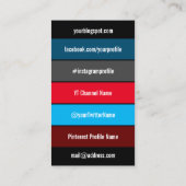Sozialmedien beruflich und Bloggerart Visitenkarte (Rückseite)