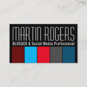 Sozialmedien beruflich und Bloggerart Visitenkarte (Vorderseite)