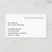 Sozialmedien - gute Erschütterung - Visitenkarte (Rückseite)