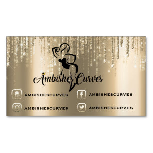 Sozialmediensepia-GoldTropfen-Logo-Metall Magnetische Visitenkarte