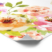 Sozialmedienzeichen | Romantische Blüten | Gold Poster (Ecke)