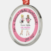 Sozialmedium-Freundin-Verzierung Ornament Aus Metall (Links)