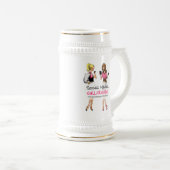 Sozialmedium-Freundinnen Stein Bierglas (VorderseiteRechts)