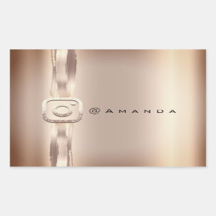 Sozialmedium-Make-upRosen-GoldInstagra Logo Rechteckiger Aufkleber
