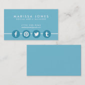 Sozialmedium-Manager-Blau-Visitenkarten Visitenkarte (Vorne/Hinten)