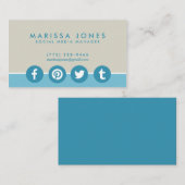 Sozialmedium-Manager-blaue TAN-Visitenkarten Visitenkarte (Vorne/Hinten)