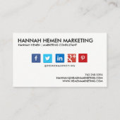 Sozialmedium-Marketing Visitenkarte (Rückseite)