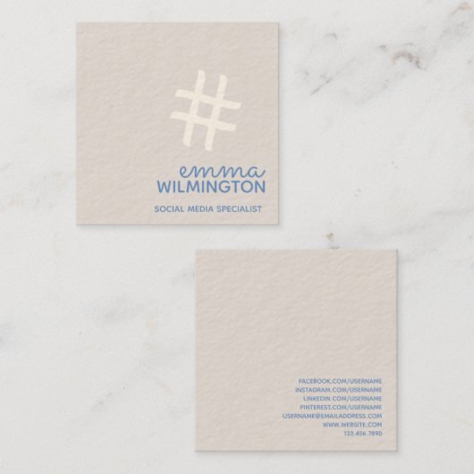 Sozialmedium-Marketings-Geschäfts-Karte Quadratische Visitenkarte (Vorne/Hinten)