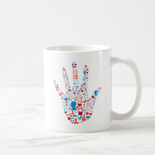 Sozialnetz-Hand Kaffeetasse (Rechts)